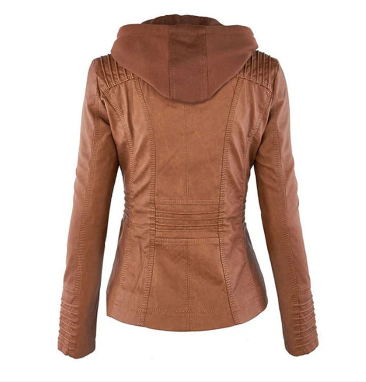 Jantien | Hooded Sporty Biker Jacket