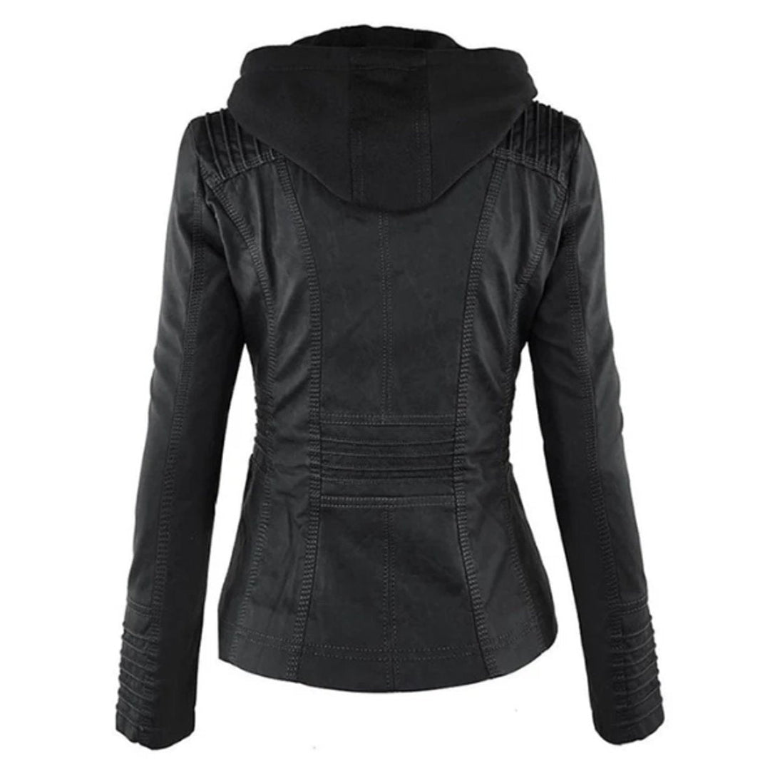 Jantien | Hooded Sporty Biker Jacket