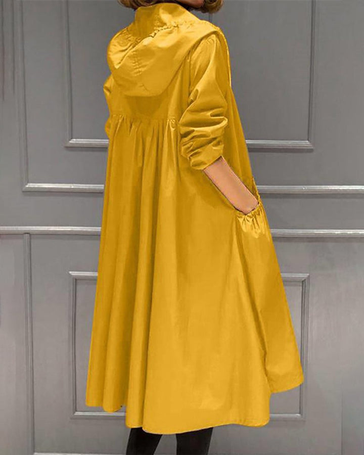 Elise | Stylish Long Trench Coat with Hood