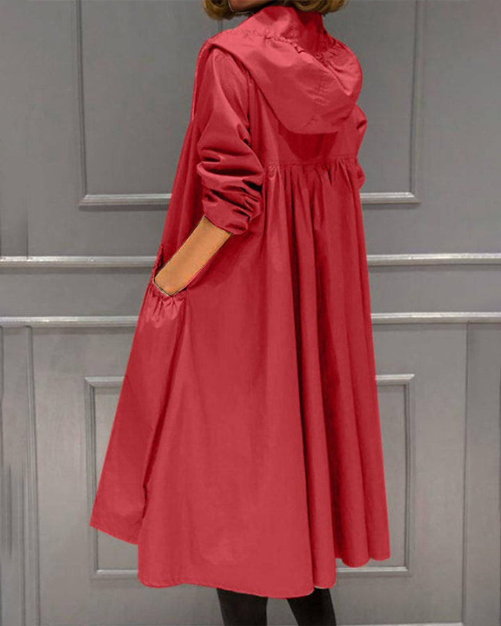 Elise | Elegant Long Hooded Trench Coat