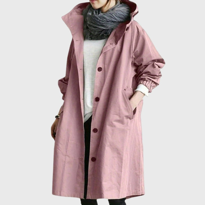 Sytske | Oversized Long Trench Coat with Hood