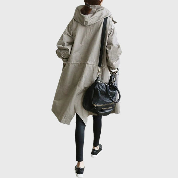 Sytske | Relaxed Fit Long Hooded Trench Coat