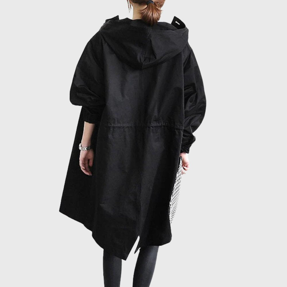 Sytske | Relaxed Fit Long Hooded Trench Coat