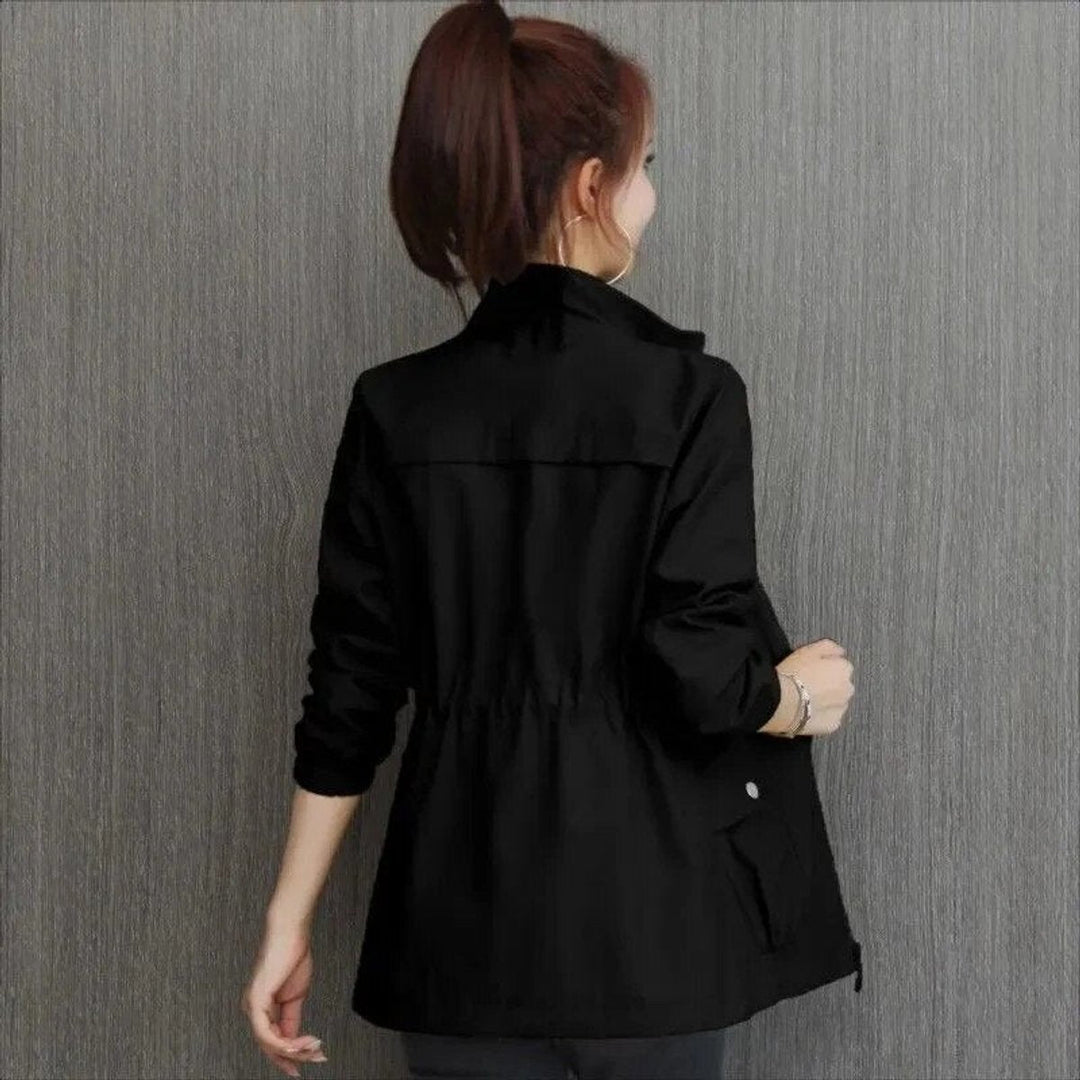 Janine | Lightweight Short Bomber Jacket with Drawstring Detail