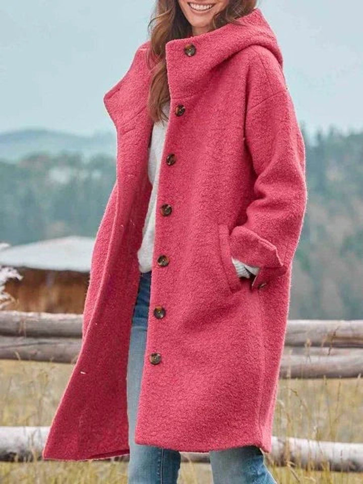 Hiske | Long Tailored Coat with Hood