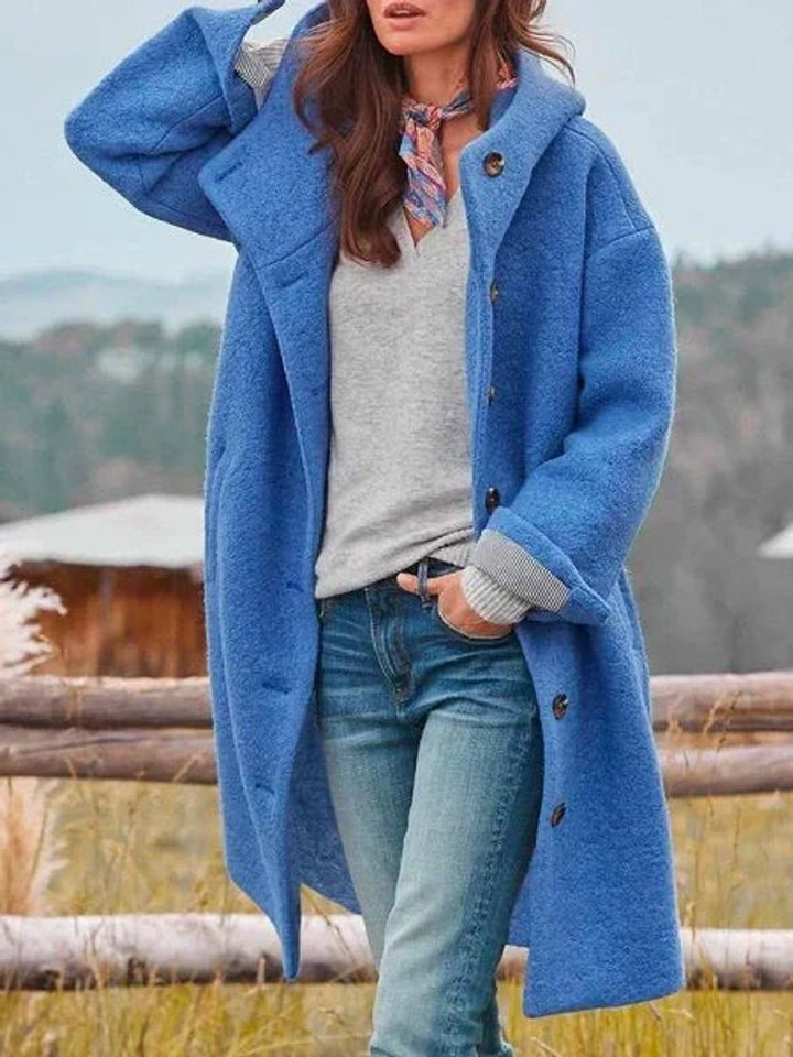 Hiske | Long Tailored Coat with Hood