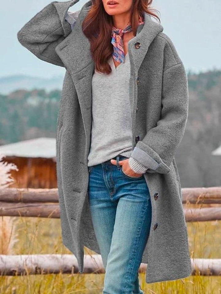 Hiske | Long Tailored Coat with Hood