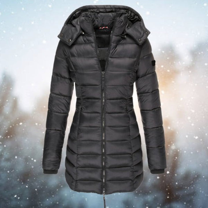 Hiltje | Tailored Long Winter Coat with Hood