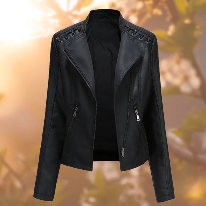 Marta | Soft Biker Jacket with Zip Accents