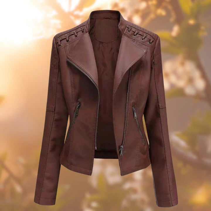 Marta | Soft Biker Jacket with Zip Accents