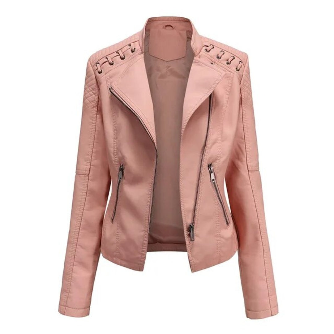 Marta | Soft Biker Jacket with Zip Accents