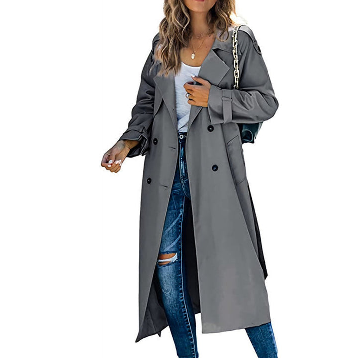 Sanneke | Elegant Long Trench Coat with Belt