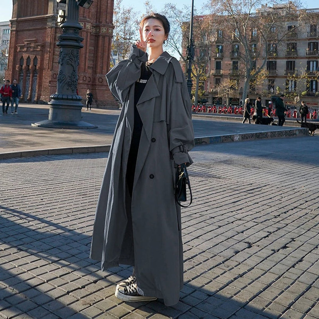 Wendelien | Oversized Double-Breasted Long Trench Coat