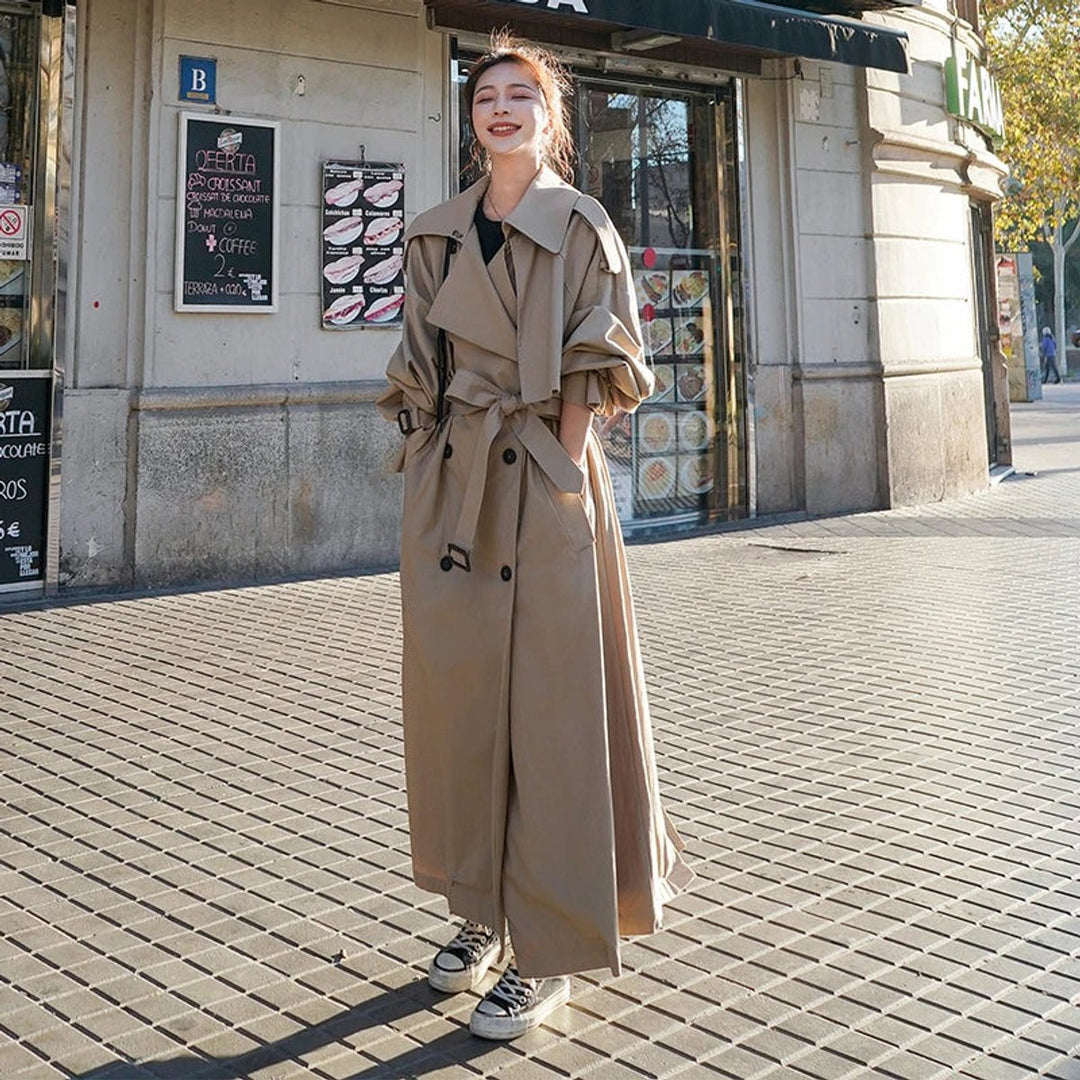 Wendelien | Oversized Double-Breasted Long Trench Coat