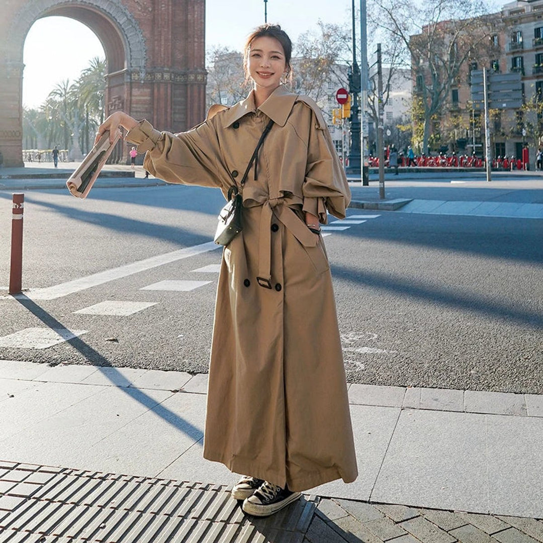 Wendelien | Oversized Double-Breasted Long Trench Coat