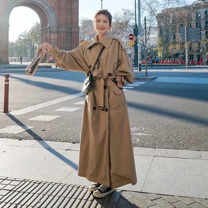 Wendelien | Oversized Double-Breasted Long Trench Coat