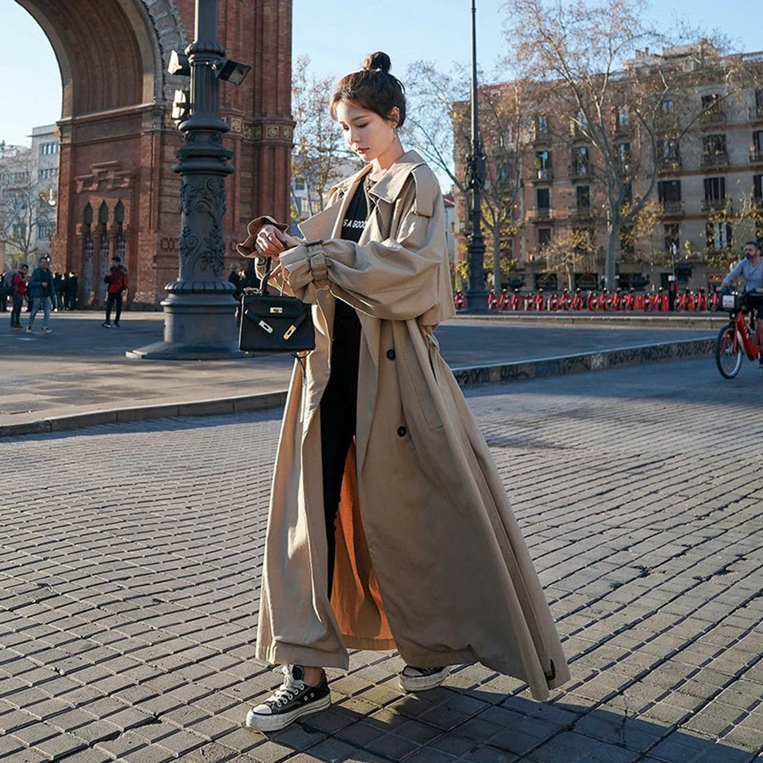 Wendelien | Oversized Double-Breasted Long Trench Coat