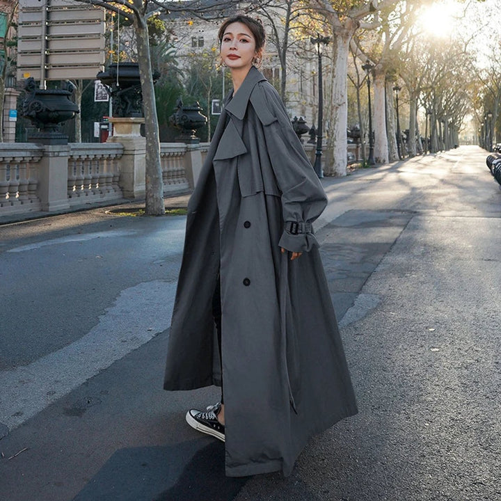 Wendelien | Oversized Double-Breasted Long Trench Coat