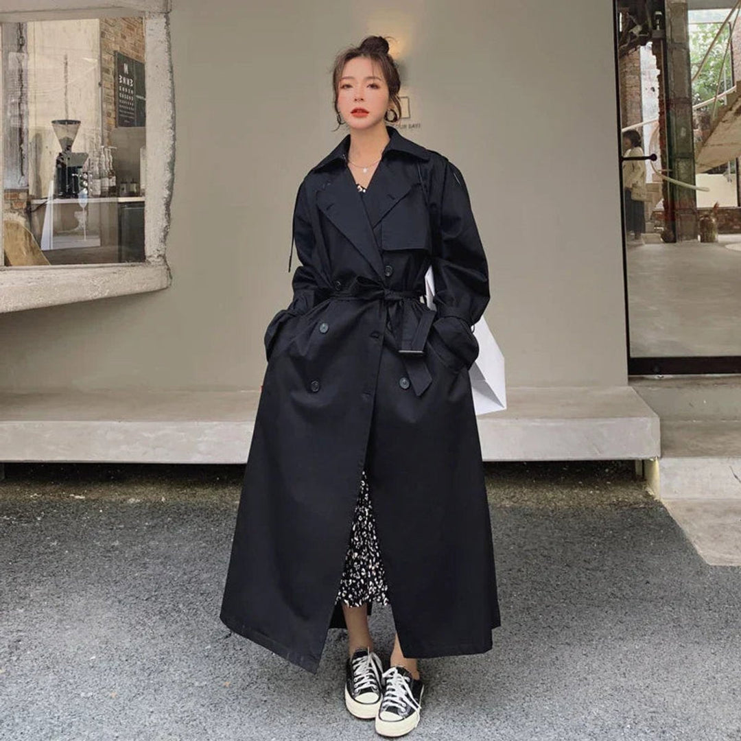Wendelien | Oversized Double-Breasted Long Trench Coat
