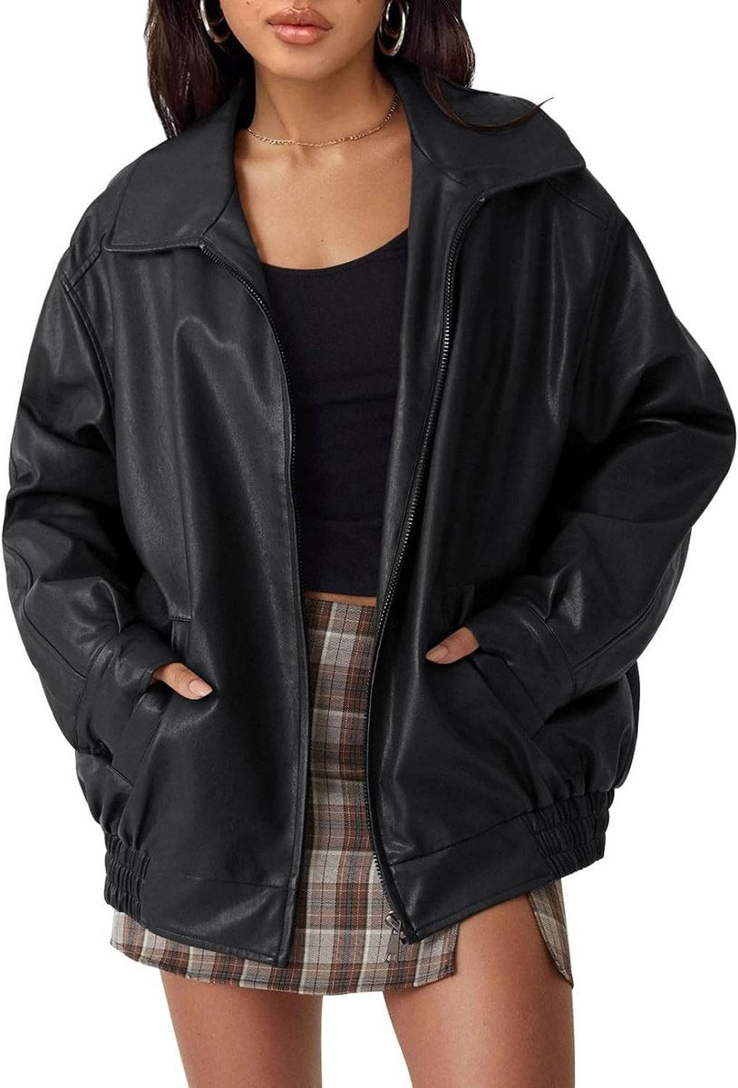 Daphne | Oversized Zip Bomber Jacket