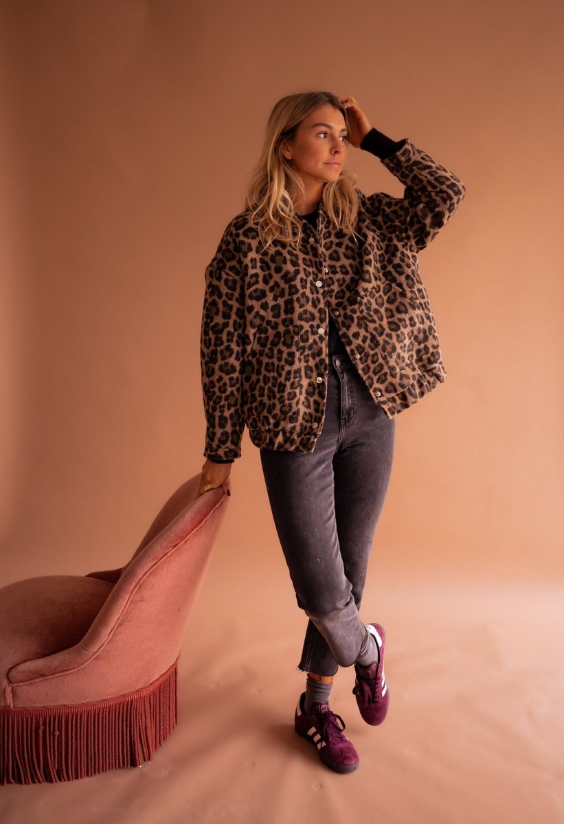 Linda | Oversized Leopard Print Jacket