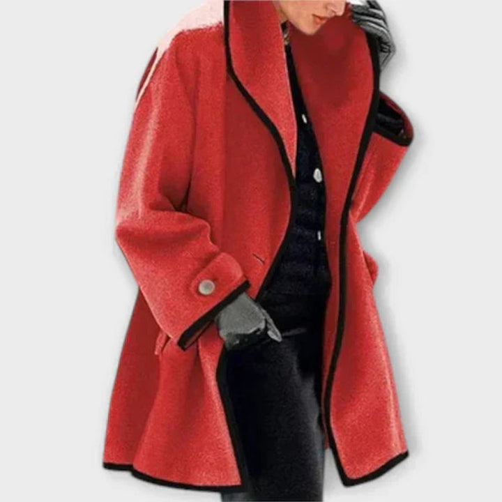 Eva | Oversized Coat with Contrast Detailing