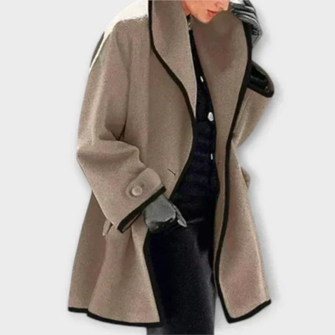 Eva | Oversized Coat with Contrast Detailing