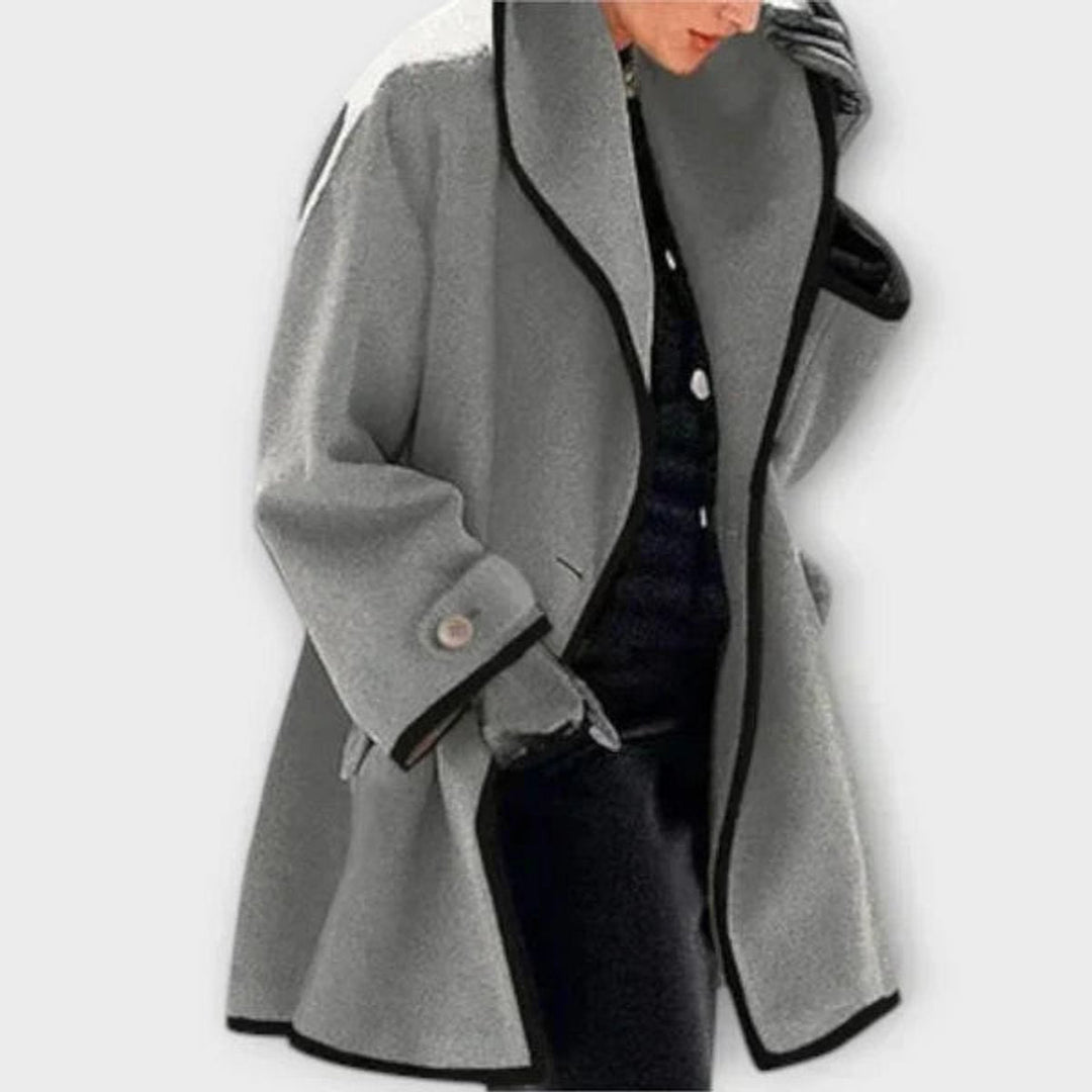 Eva | Oversized Coat with Contrast Detailing