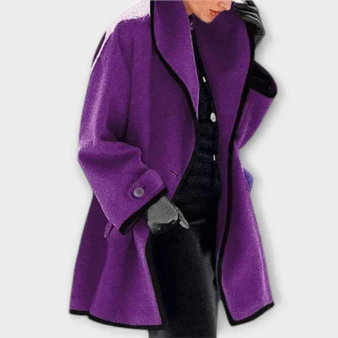 Eva | Oversized Coat with Contrast Detailing