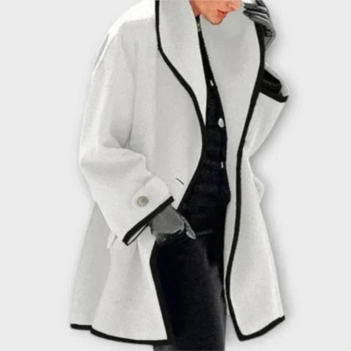 Eva | Oversized Coat with Contrast Detailing