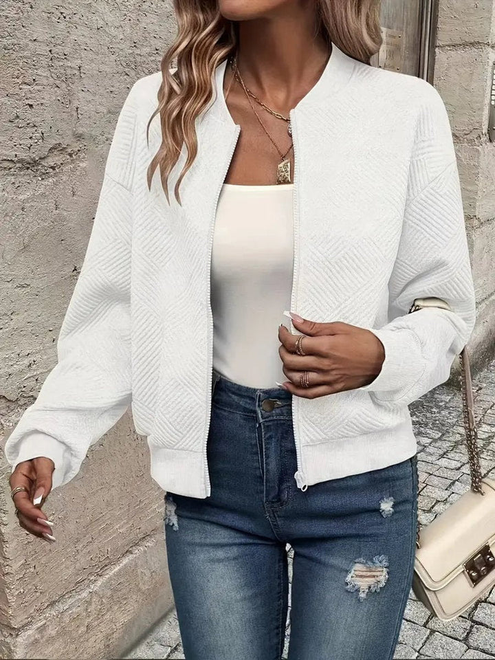 Britt | Tailored Short Zip Bomber Jacket