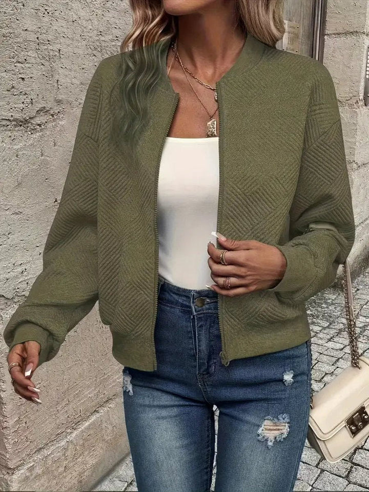 Britt | Tailored Short Zip Bomber Jacket