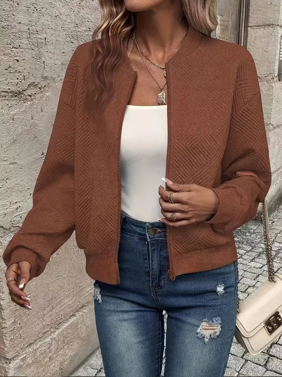 Britt | Tailored Short Zip Bomber Jacket