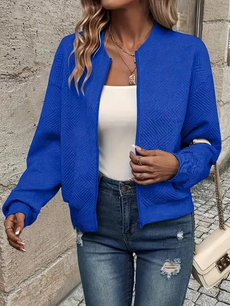 Britt | Tailored Short Zip Bomber Jacket