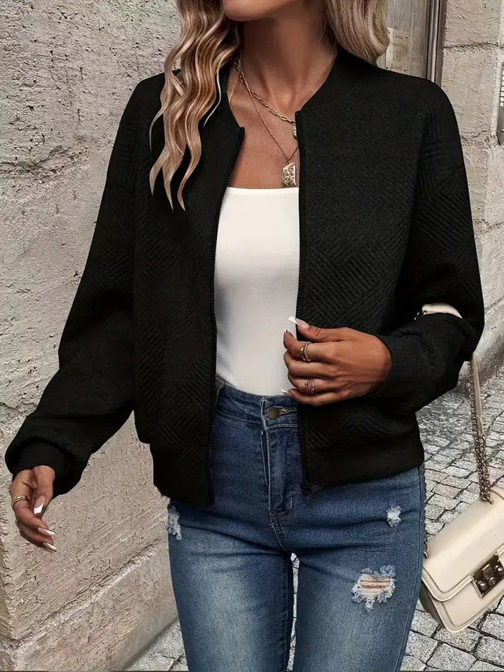 Britt | Tailored Short Zip Bomber Jacket
