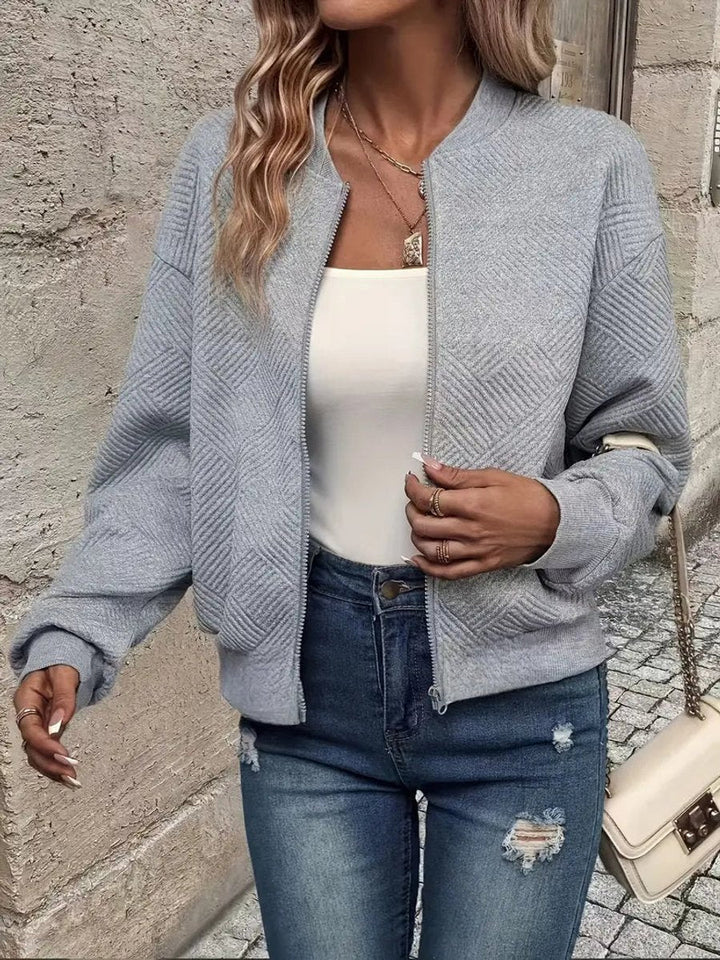 Britt | Tailored Short Zip Bomber Jacket