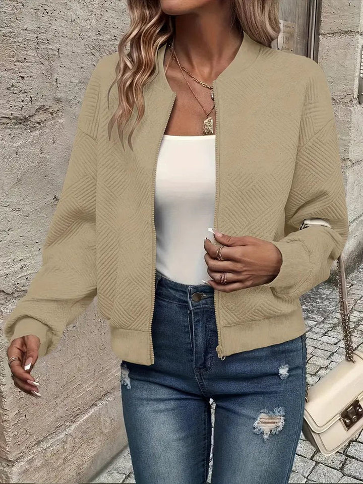 Britt | Tailored Short Zip Bomber Jacket