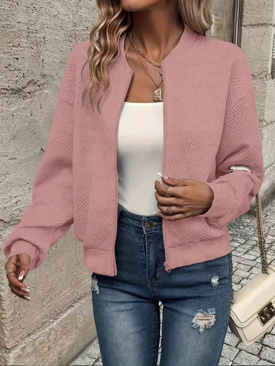 Britt | Tailored Short Zip Bomber Jacket