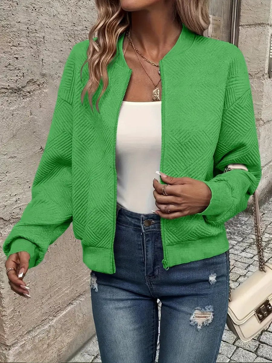 Britt | Tailored Short Zip Bomber Jacket