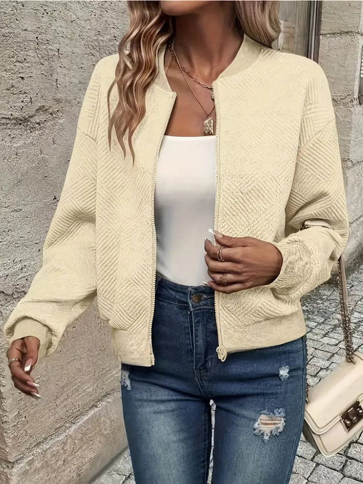 Britt | Tailored Short Zip Bomber Jacket