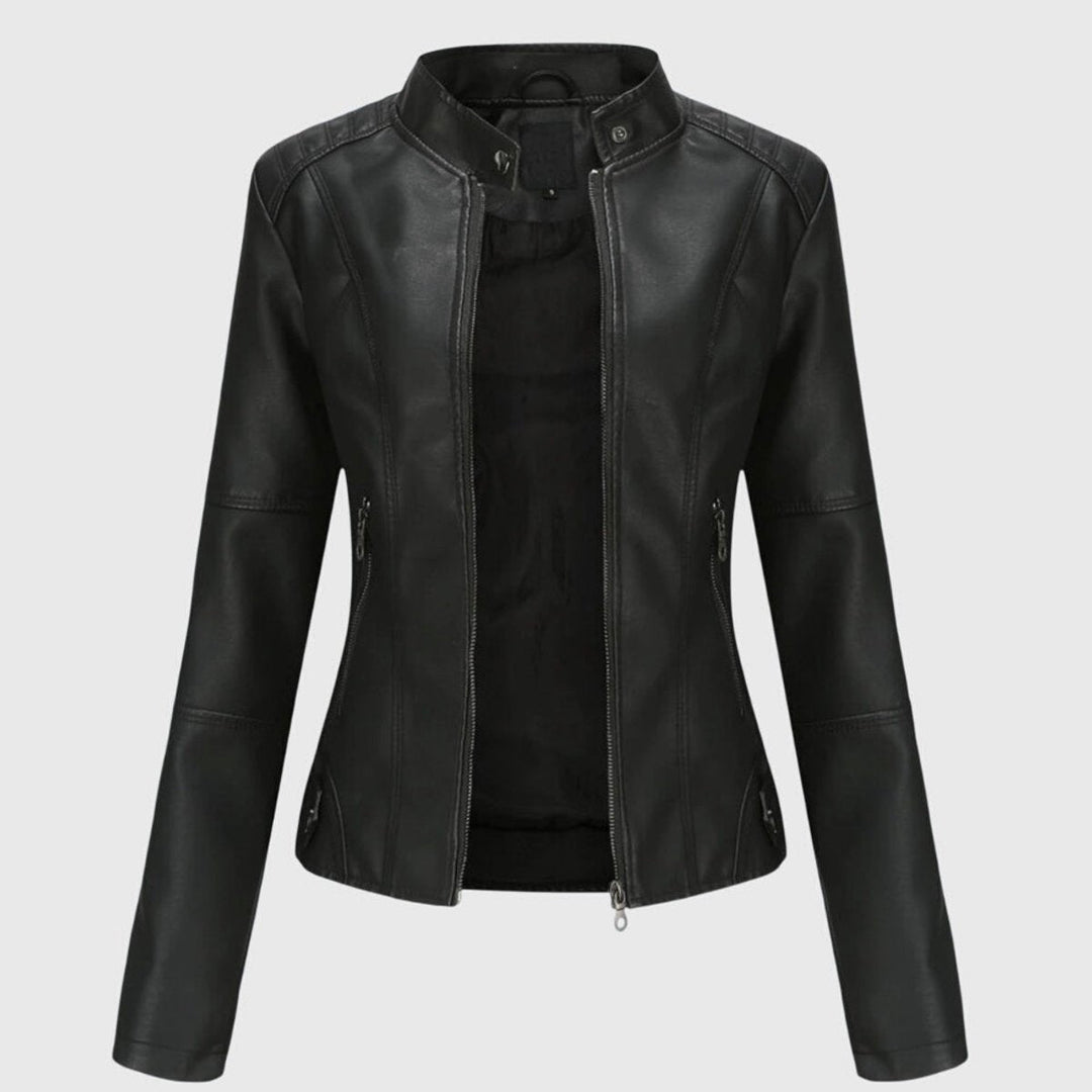Renée | Tailored Biker Jacket with Stand Collar