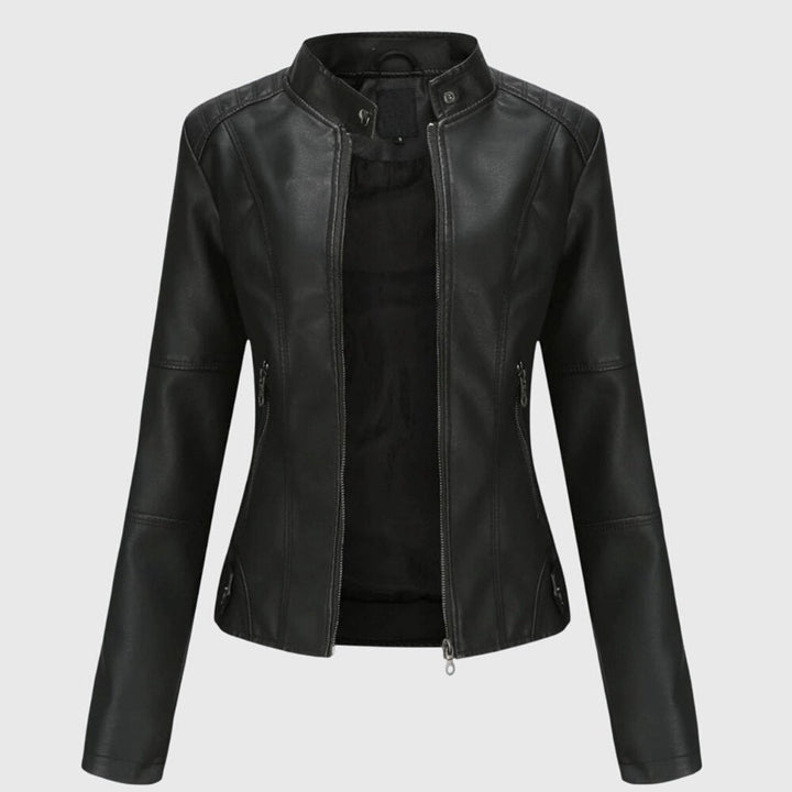 Renée | Tailored Biker Jacket with Stand Collar