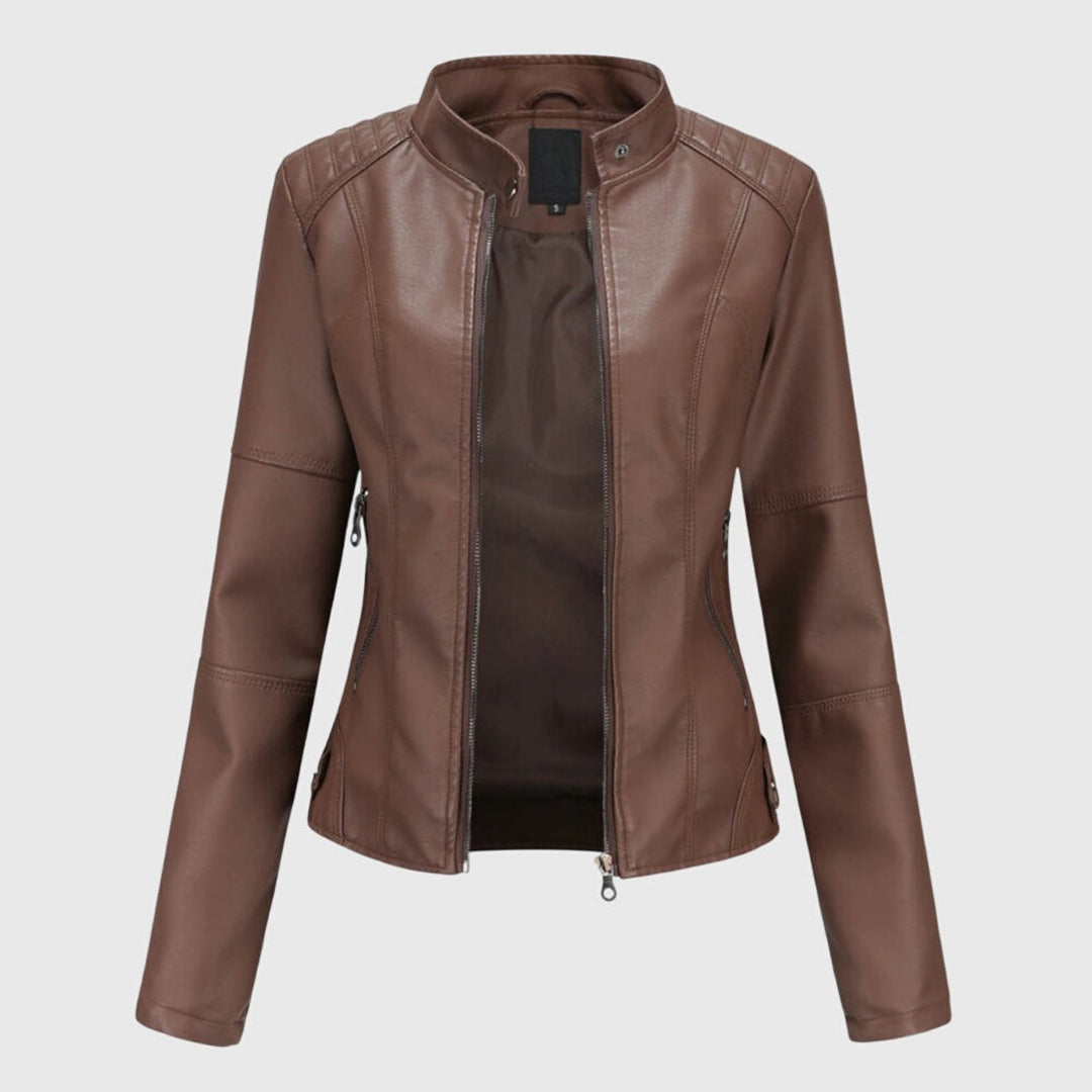 Renée | Tailored Biker Jacket with High Collar