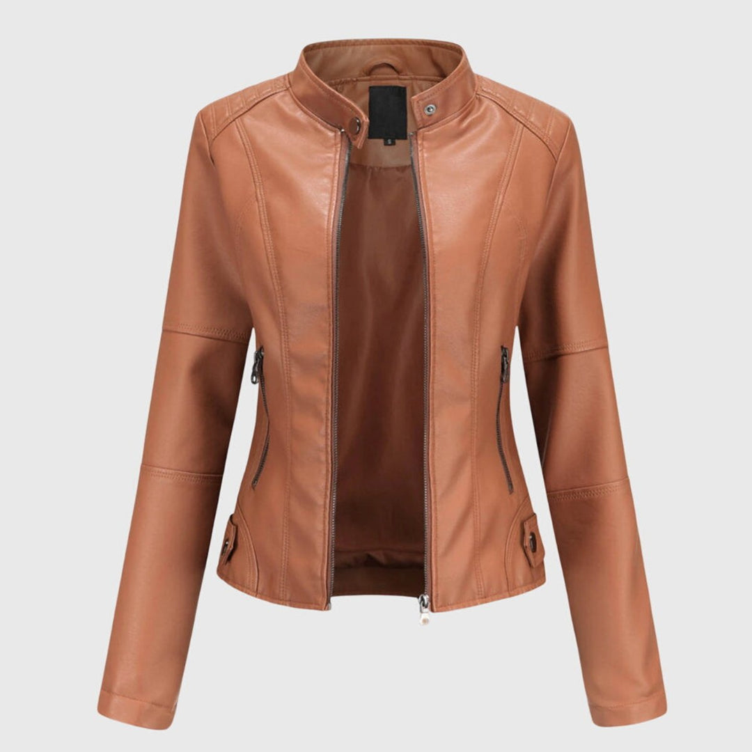 Renée | Tailored Biker Jacket with High Collar