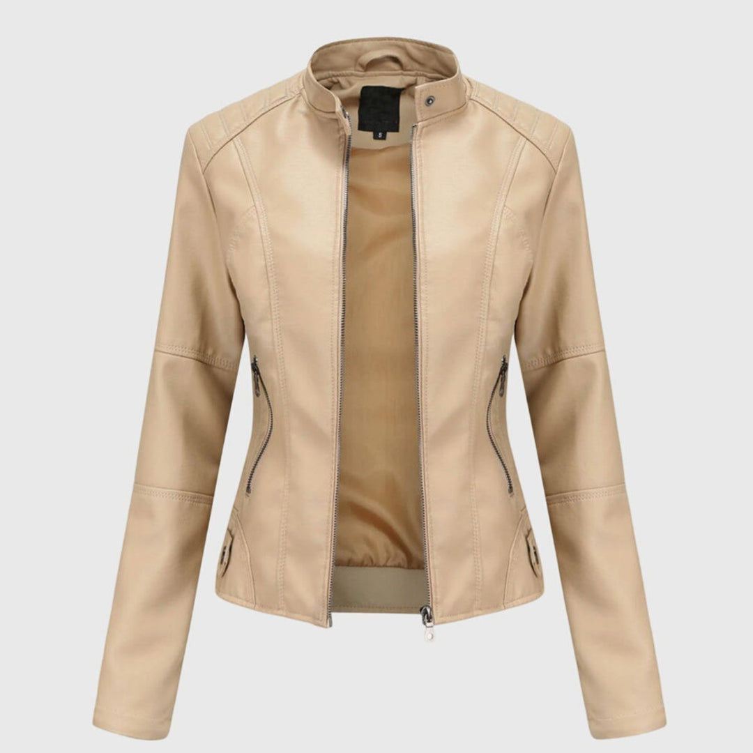 Renée | Tailored Biker Jacket with High Collar