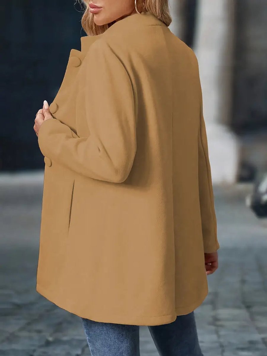 Danique | Elegant Long Coat with Stand-Up Collar