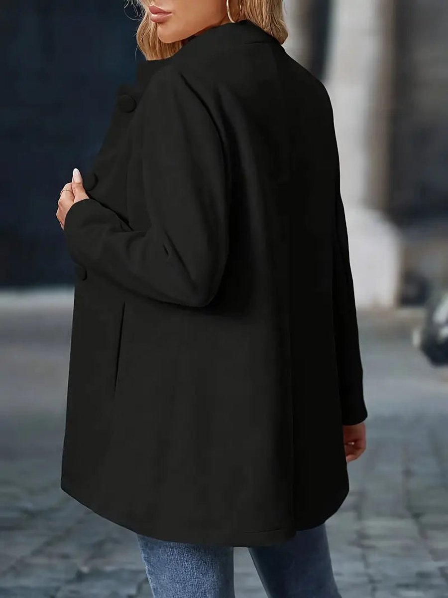 Danique | Elegant Long Coat with Stand-Up Collar