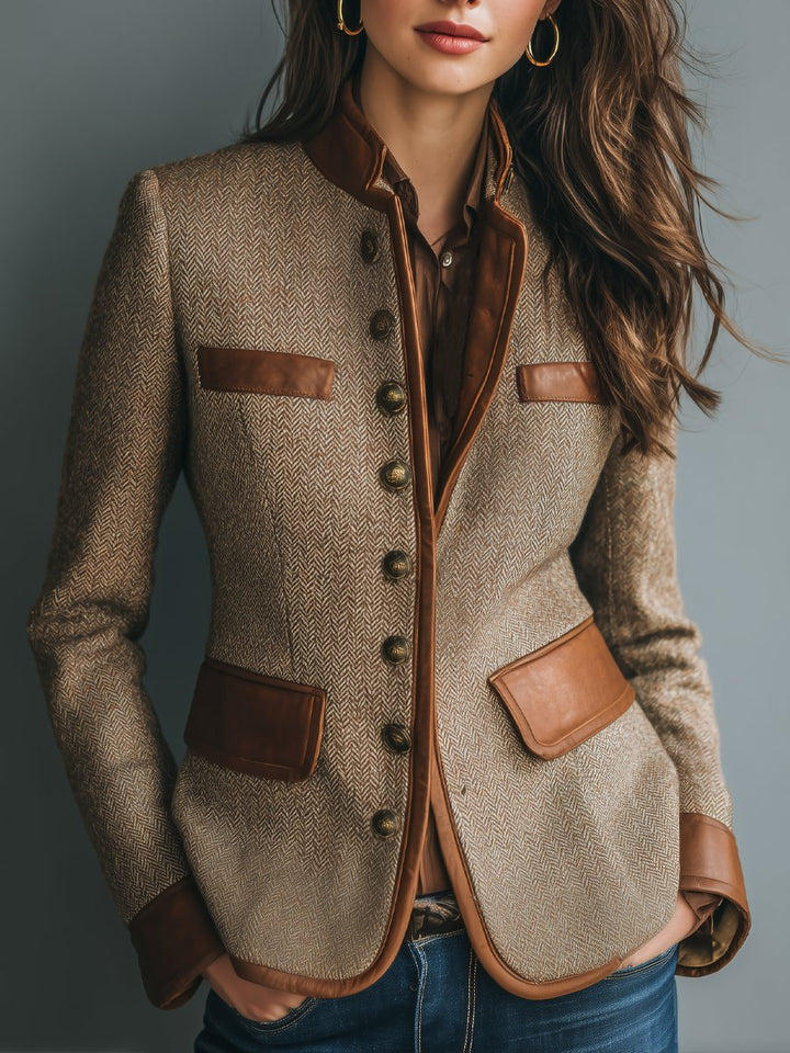 Anniek | Sophisticated Herringbone Blazer