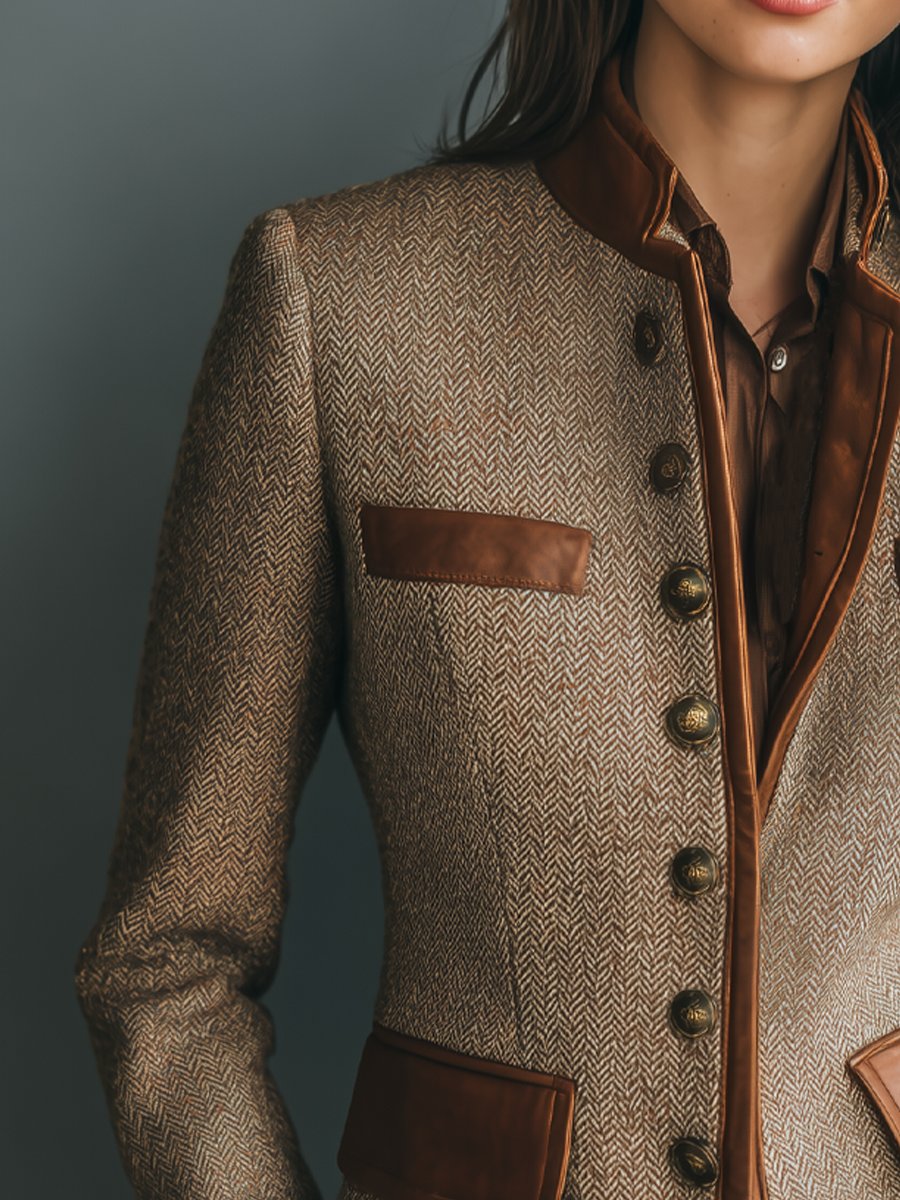 Anniek | Sophisticated Herringbone Blazer