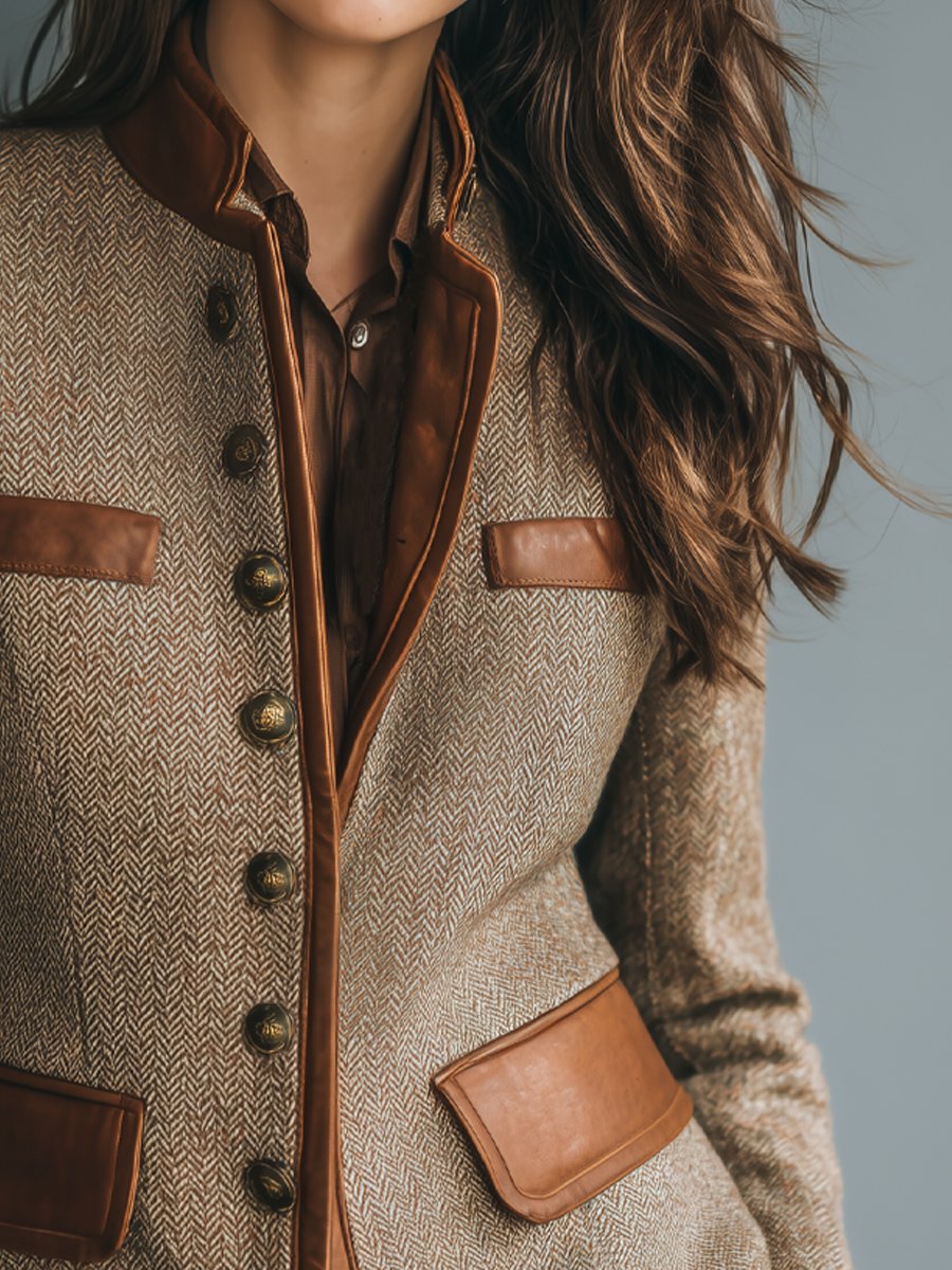 Anniek | Elegant Herringbone Blazer